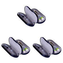 3Pièces Étui Noir Résistant Lunettes Lentilles Intérieur