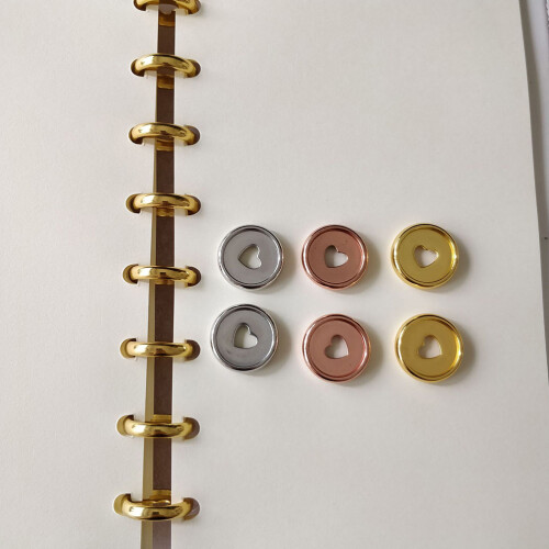 10 boekbinddiscs hartvormig voor school planner 2
