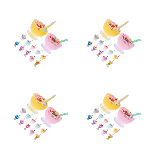 48Pièces Miniatures Glaces Résine Multicolores Décor Maison De 1