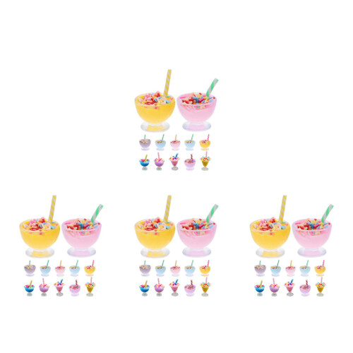 48Pièces Miniatures Glaces Résine Multicolores Décor Maison De 2