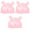 3Pièces Costume Pet Rose Oreilles Chic Pour Chats Petits 2