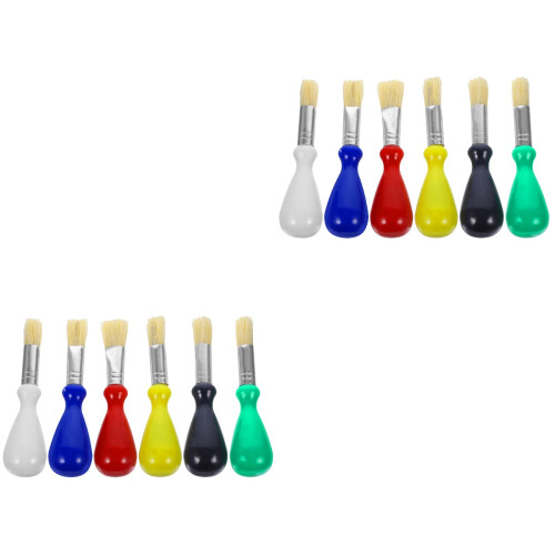 12Pièces Ensemble De Pinceaux Plastique Couleurs Assorties 1