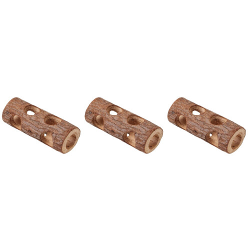 3Pièces Tunnels En Bois Pour Hamsters Coffre Animaux Petits 2