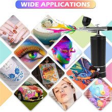 2X Air Brush Nail Oxygen Injector Air Compressor Kit Paint Sprayer for Art Tattoo Cake Fog Mist,Black