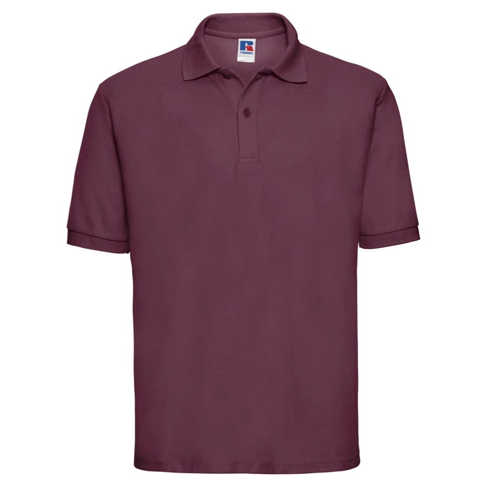 Russell (L, Burgundy) Mens Polycotton Pique Polo Shirt