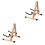2Pièces Instrument Bois Durable Pliable Support Guitare Marron 3