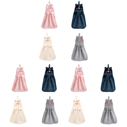 12Pièces Serviettes Mains Absorbantes Suspension Maison 1