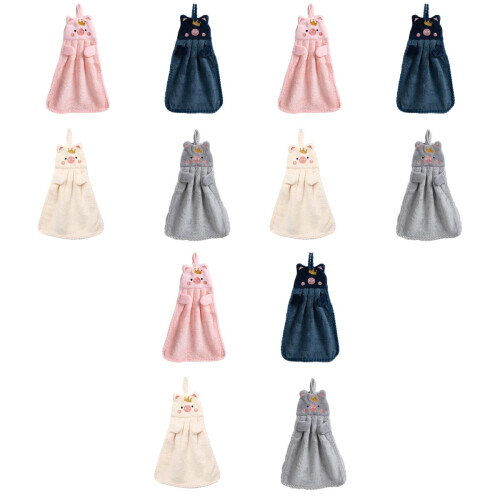 12Pièces Serviettes Mains Absorbantes Suspension Maison 2