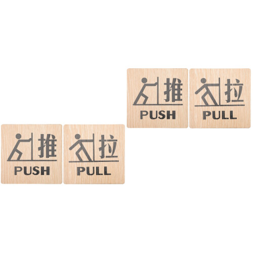 4Pièces Enseignes Bois Pull Push Pour Porte Entrée Résistance 2