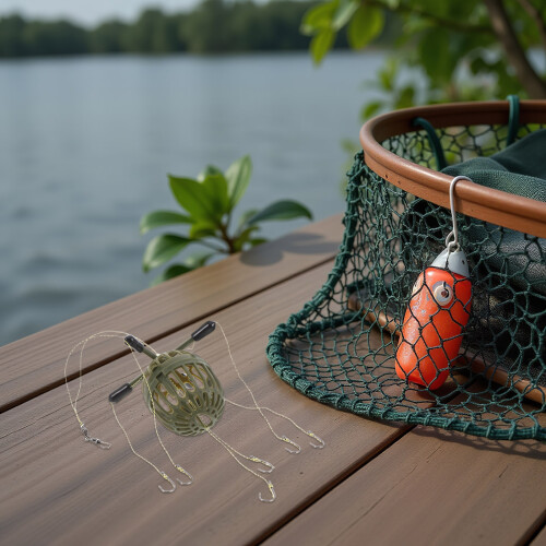 3Pièces Ensemble Cage Nourrisseur Avec Crochets Pour Carpe 2