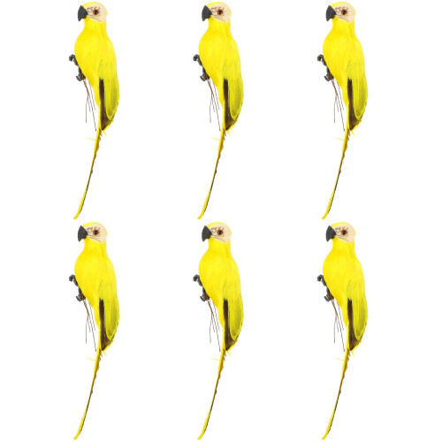 6Pièces Décorations Oiseaux Jaunes Simulés Pour Jardin 1