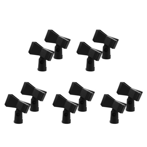 10Pièces -Microphone Réglable Noir En Métal Et Plastique Durable 1