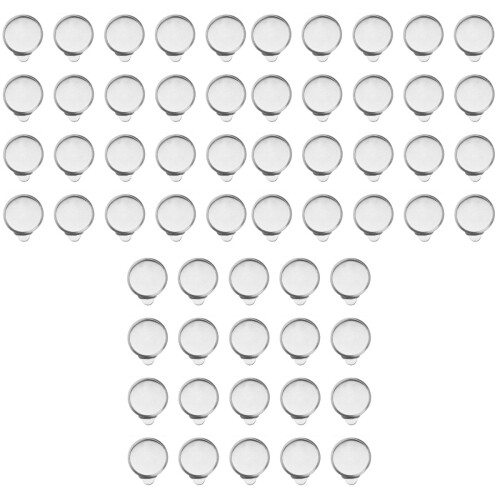60Pièces Supports Clips D'oreilles Argent En Acier Pour DIY 1