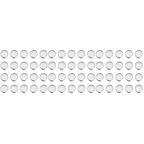 60Pièces Supports Clips D'oreilles Argent En Acier Pour DIY 2