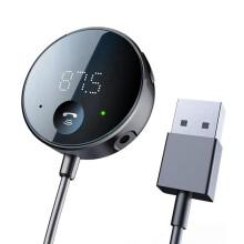 Transmisor FM para Coche, Adaptador AUX , Receptor para Música de Coche/Llamadas Manos Libres/Audio Estéreo