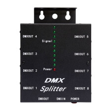 DMX512 Spillter 8  Channels Isolated 3Pin Optical Istribution Amplifier for DJ Disco DMX Stage Lighting EU Plug