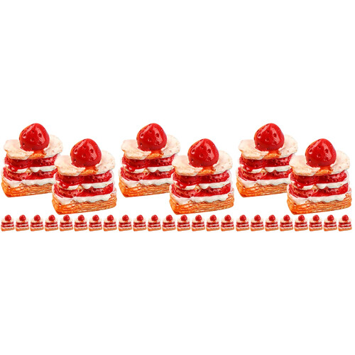 45Pièces Mini Gâteau Factice Rouge Pour Décor Maison Et Jouet 2