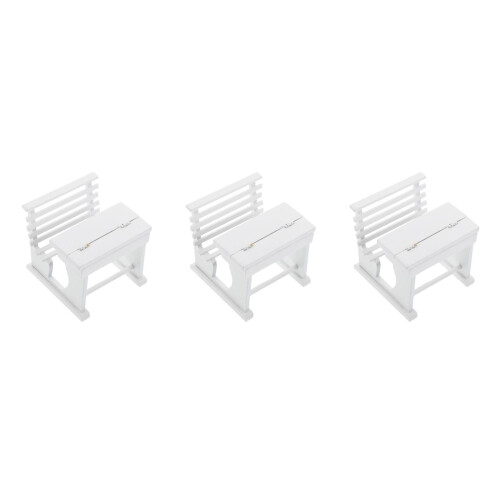 3Pièces Bureau En Bois Miniature Pour 2