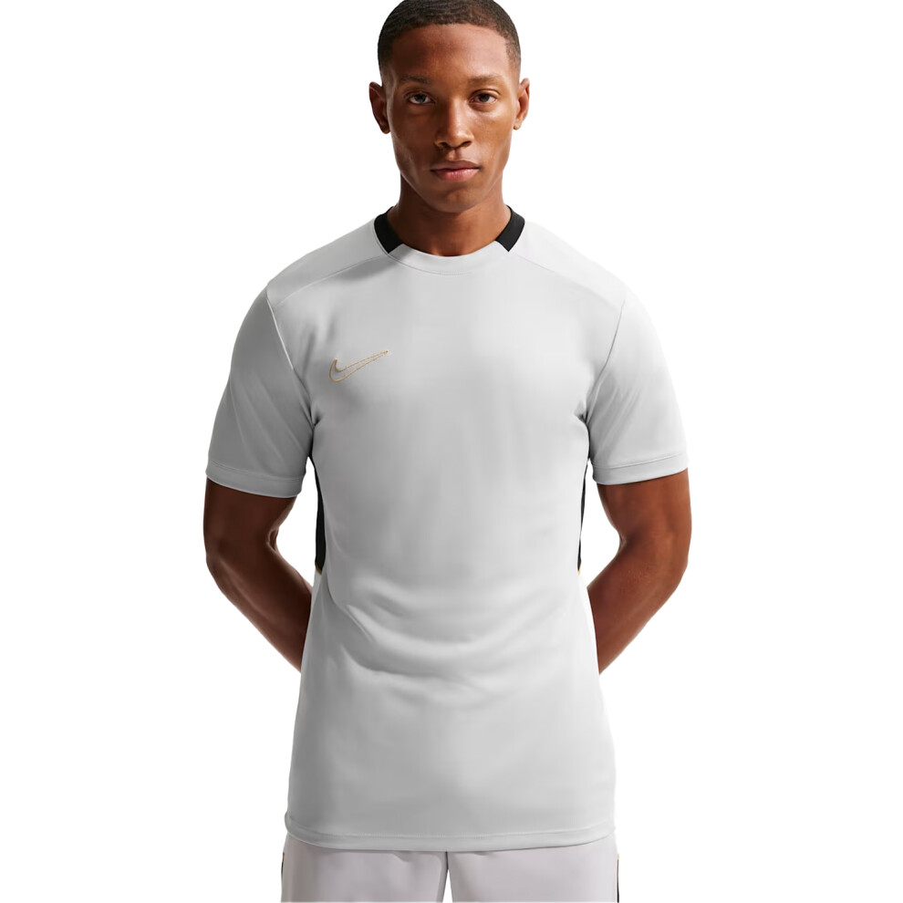 Nike (L, Grey/Gold) Mens Academy Training T-Shirt