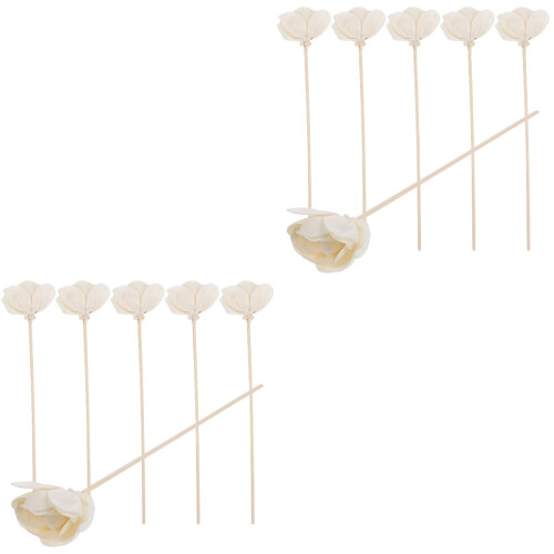 12Pièces Bâtons Diffuseurs Arômatiques Bois Khaki Décor Maison 1