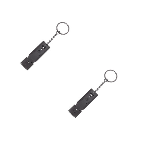 2Pièces Sifflet D'alerte Acier Inoxydable Durable Usage Extérieur Noir 2