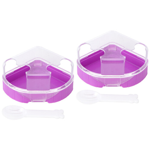 2Pièces Bain Hamster Violet ABS Transparent Pour Cage À Animal 2