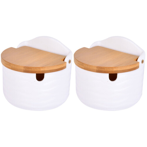 2Pièces Récipient Assorti Condiment Céramique Usage 1