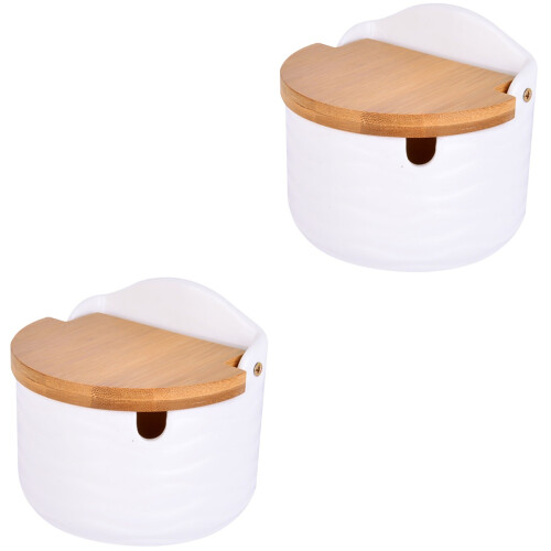 2Pièces Récipient Assorti Condiment Céramique Usage 2
