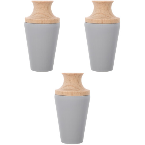 3Pièces Bouchons Étanches Vin Silicone Bois Usage 2