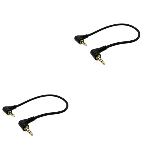 2Pièces Câble Extension Audio 3,5mm Double Angle Noir Pour 1