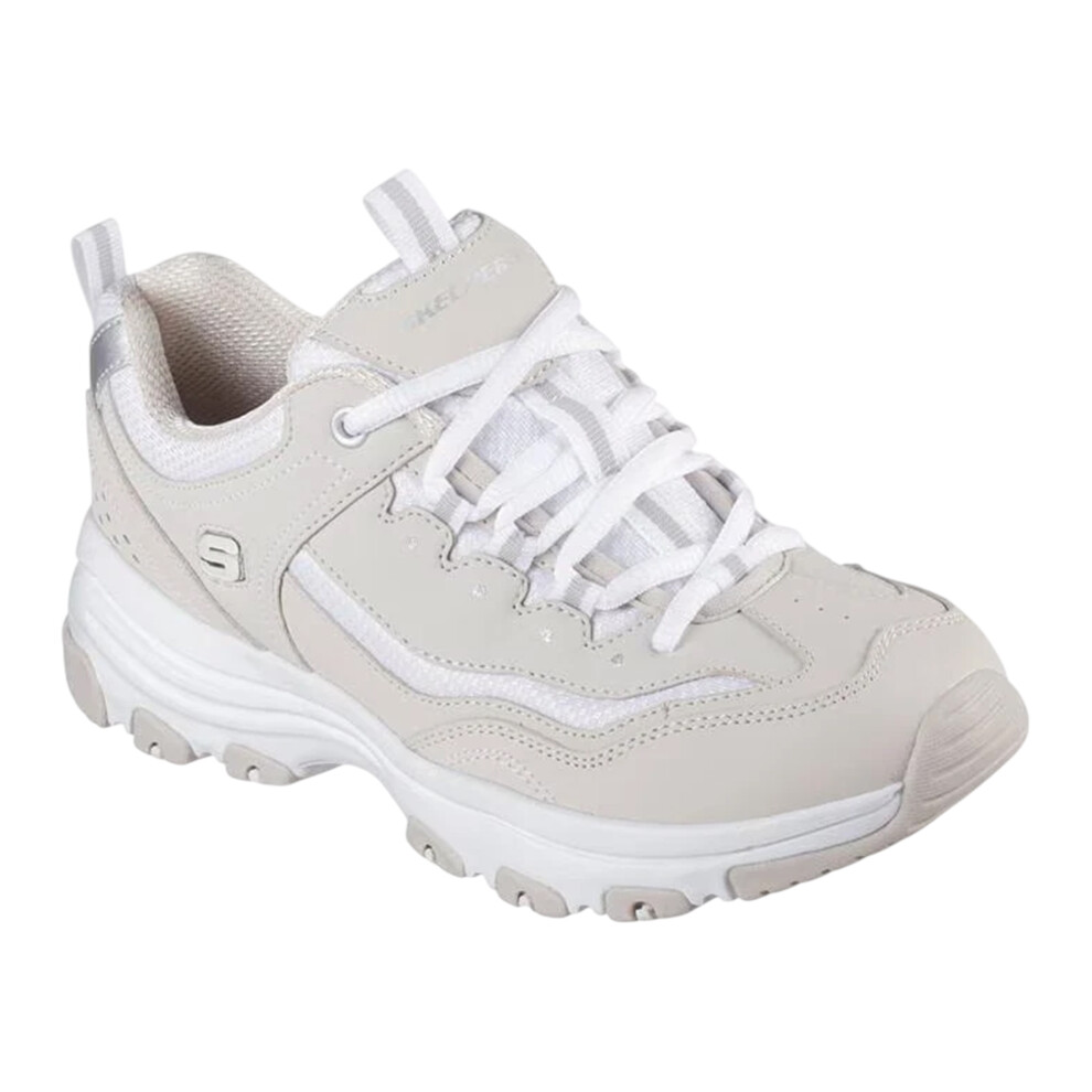 Skechers (5 Uk, Taupe/White) Womens/Ladies Icon Dlite Leather Trainers