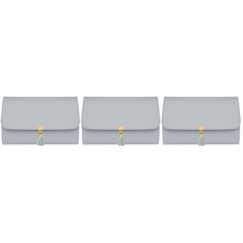 3Pièces Range Bijoux Pliable Cuir Souple Pour Voyage Facile 2