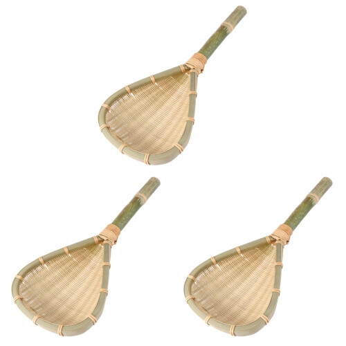 3Pièces Cuillères Soupe Bambou Vert Clair Résistantes 1