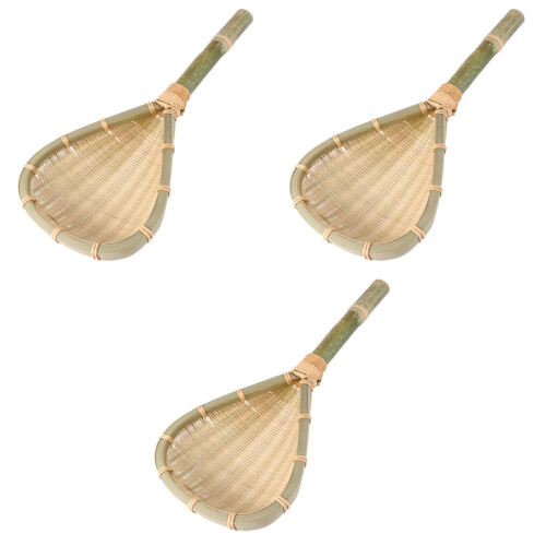3Pièces Cuillères Soupe Bambou Vert Clair Résistantes 2