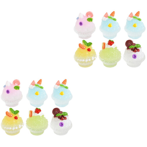 12Pièces Mini Glaces Artificielles Décoratives En Résine 1
