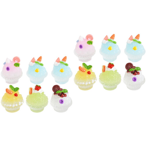 12Pièces Mini Glaces Artificielles Décoratives En Résine 2
