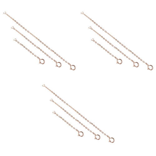 9Pièces Chaînes Rallonges Or Rose Pour DIY Élégantes 1