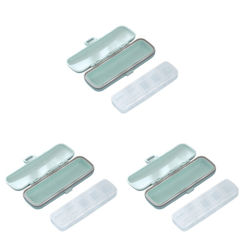 3Pièces Étui Médicaments 7 Silicone Durable Vert Usage 1