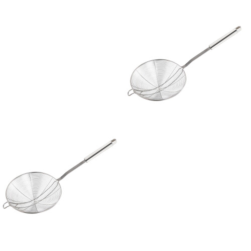 2Pièces Écumoire Acier Ergonomique Argent Pour Cuisine 1