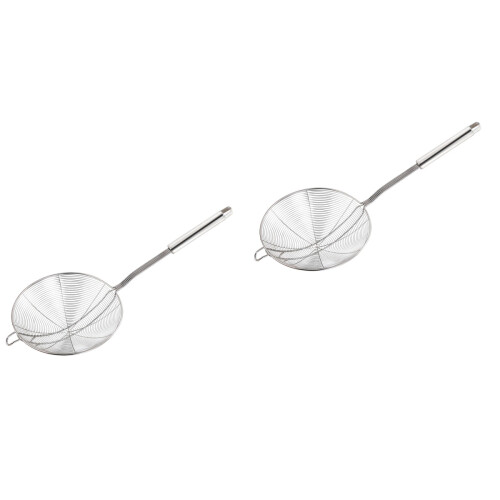 2Pièces Écumoire Acier Ergonomique Argent Pour Cuisine 2