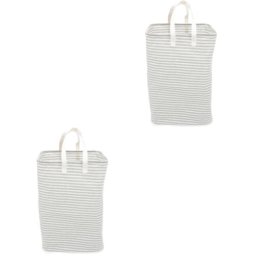 2Pièces Panier Pliable En Coton Pour Rangement Multifonction 1