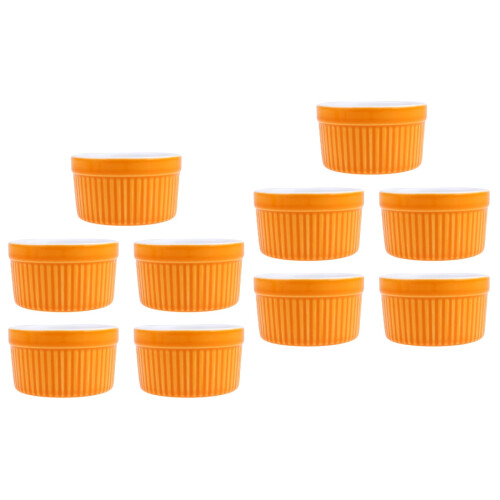 10Pièces Bols Petits Céramique Orange Pour Soupe Décor 2