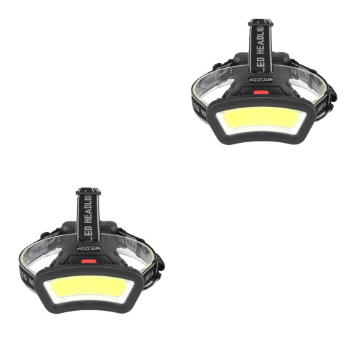 2Pièces Frontale LED Noir Durable Pour Randonnée Camping Course 1