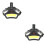 2Pièces Frontale LED Noir Durable Pour Randonnée Camping Course 5
