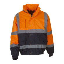 (S, Orange/Navy) Yoko Hi-Vis Two Tone Bomber Jacket