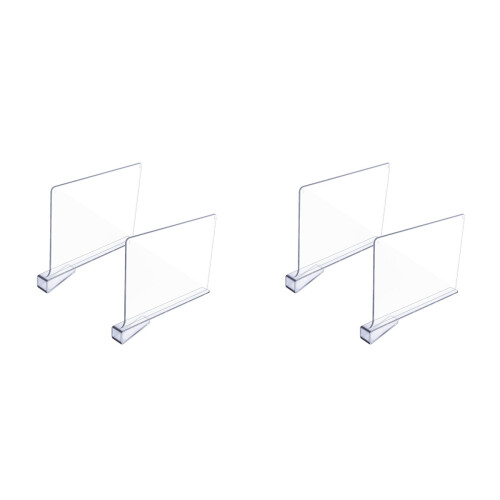 4Pièces Séparateurs D'étagère Transparent Pour Placard 2