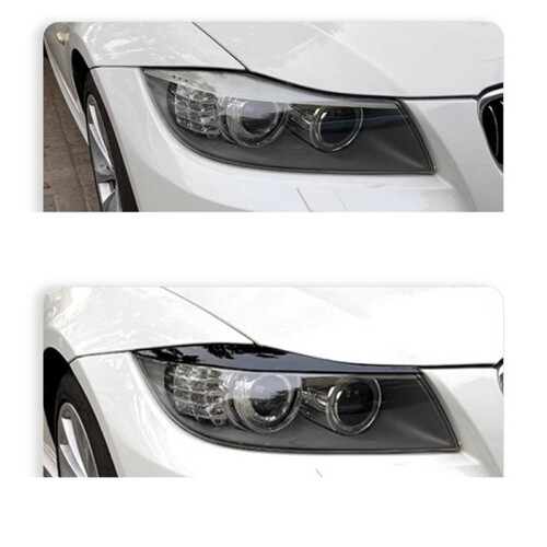 Car Headlights Eyebrows, Headlight Eyebrow Trim Compatible for  3-Series E90 E91 320I 330I 2005-2012 2
