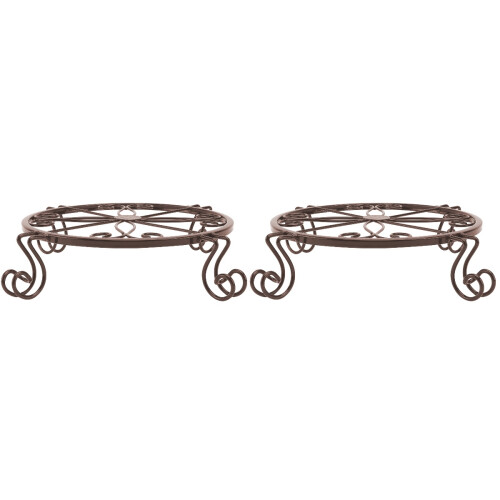 2Pièces Porte-Pot De Fleurs Fer Café Usage Intérieur Durable 1