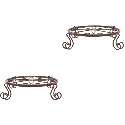 2Pièces Porte-Pot De Fleurs Fer Café Usage Intérieur Durable 2