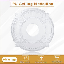 6 Pieces PU Ceiling Medallion Decorative Ceiling Fan Medallion for Light Fixtures Ceiling Fans Chandeliers, 12 Inch OD